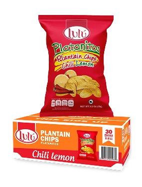 Lulu Chili Lemon Plantain Chips 2.5 ounces Platanitos de Chile y